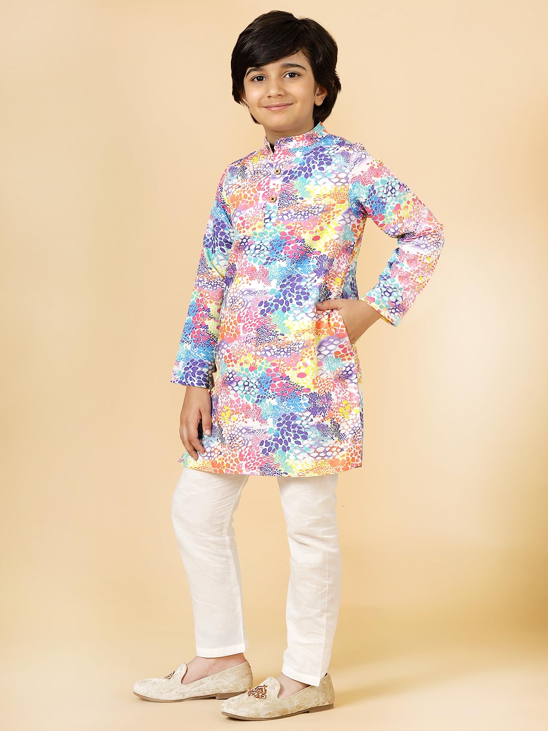 A.T.U.N. (ALL THINGS UBER NICE) Boys Multicolor Printed Kurta Pyjama Set