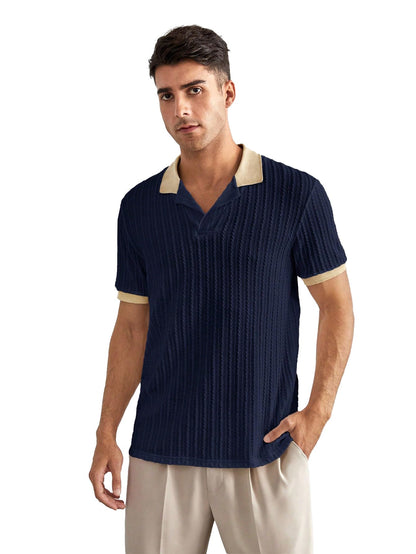Toplot Polo T Shirt For Men || Men Casual T-Shirt || Polo For Man || Jacquard || Contrast Collar And Cuff (Jqrd-Solid-Polo-5245-