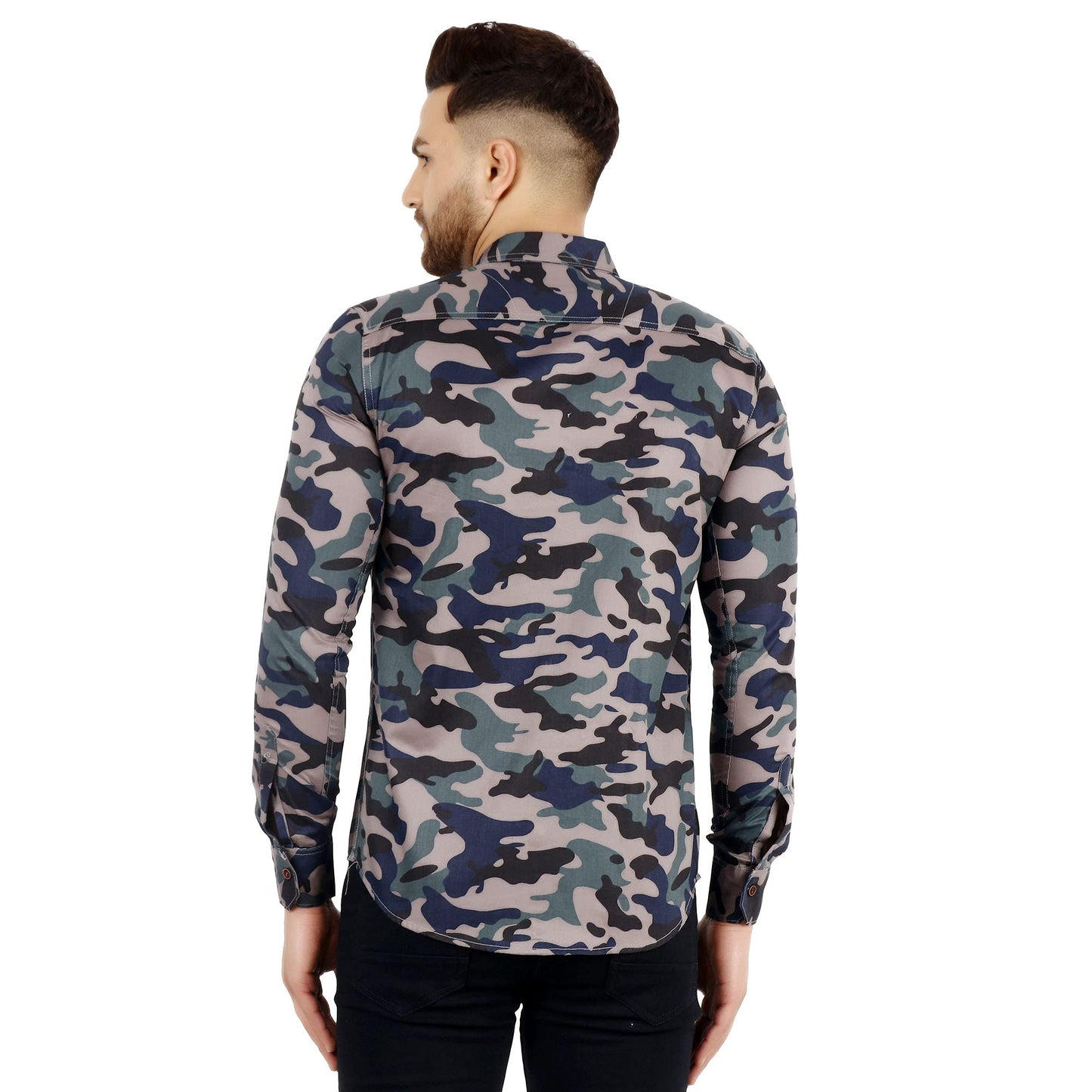 Besix Men Regular Fit Camouflage Shirt, Pure Cotton Spread Collar Casual Shirt, Comfortable & Stylish Outdoor Summer Shirt For M