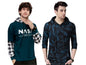 Noble Monk Men Stylish Printed T-Shirt (Pack Of 2) | Full Sleeve | Hooded Neck | Combo Hoodies For Men