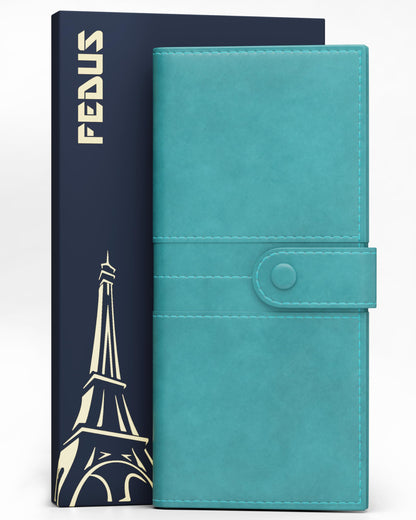 Fedus Leather Premium Long Currency Holder,Passport Holder For Unisex, Wallet With Card Holder,Id Card,Ticket,Currency,Boarding