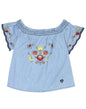 Pepe Jeans GirlS Floral Regular Fit T-Shirt (Pg301246F60_Soft Denim-Mid Blue 8 9 Years)