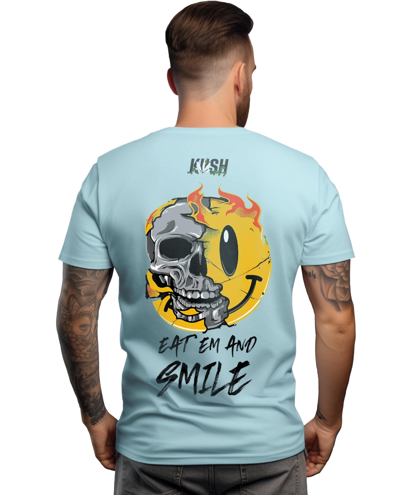 Peppyzone Mens Regular Fit T-Shirt (PZ-Trendy-44_Sky Blue