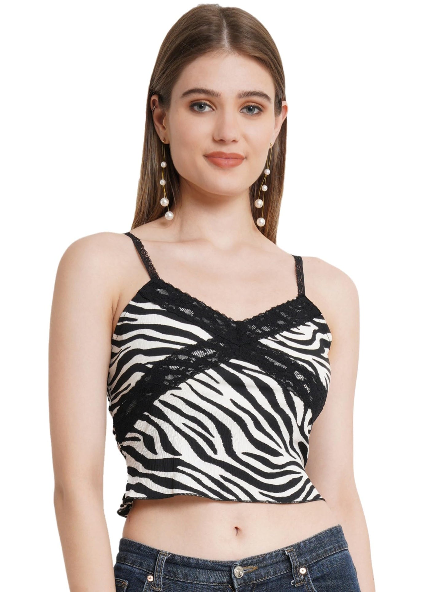 POPWINGS Casual Crop Top for Women || V-Neck Women Crop Tops for Summer || Stylish Western Sleeveless Crop Tops