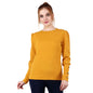 POPWINGS Casual Solid Puff Button Long Sleeves Regular Fit Tops for Women || Summer Round Neck and Stylish Western Mustard Top f