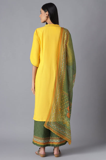 Aurelia Women's Cotton Blend Kurta, Palazzo & Dupatta