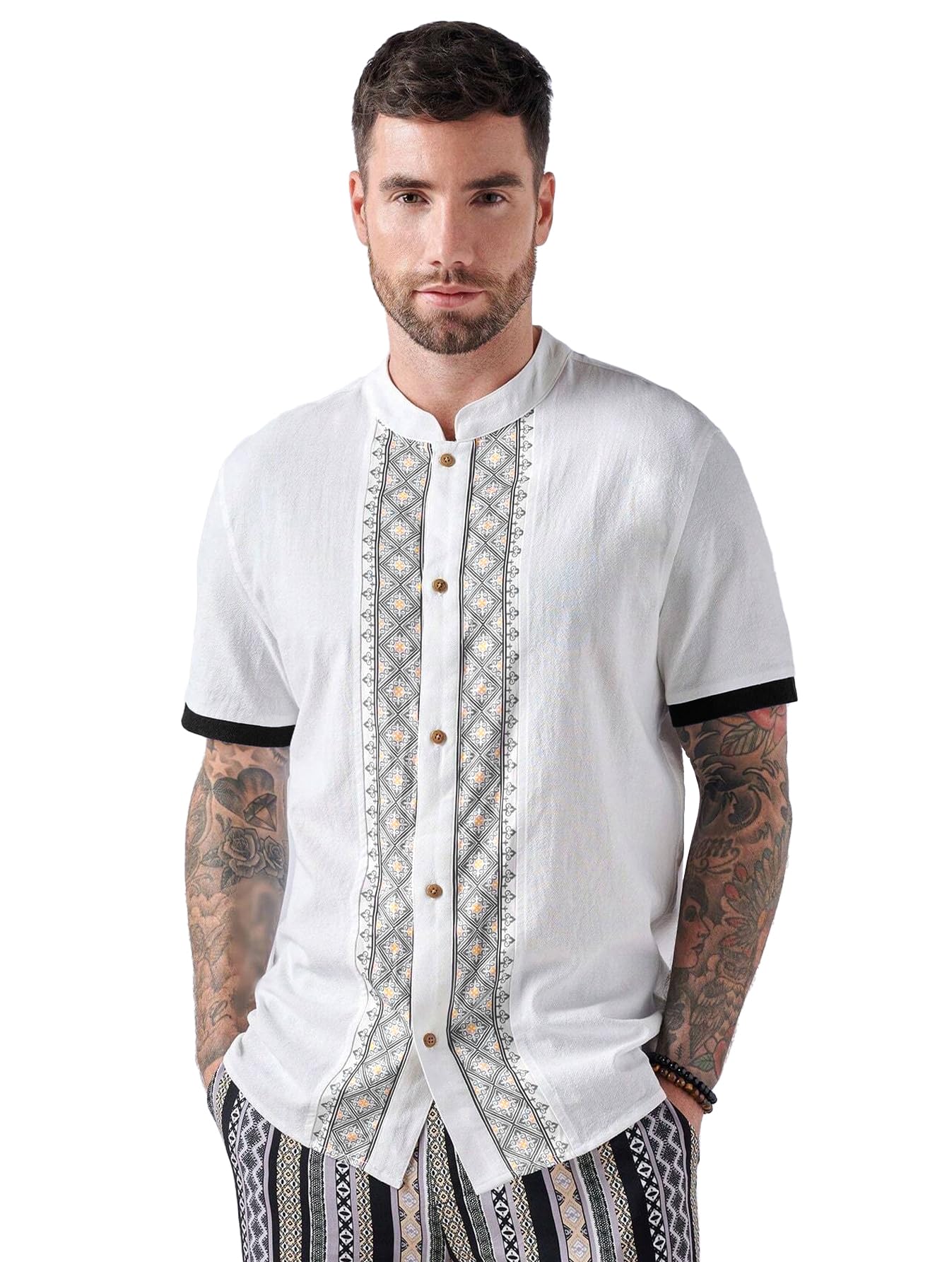 BE ACTIVE Mens Regular Fit Shirt (RF0036_Black