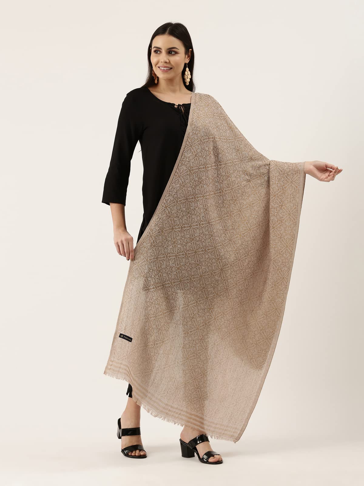 Pashmoda Women Chaman Fine Pashmina Wool Blend Stole (Size : 71X203 CM)