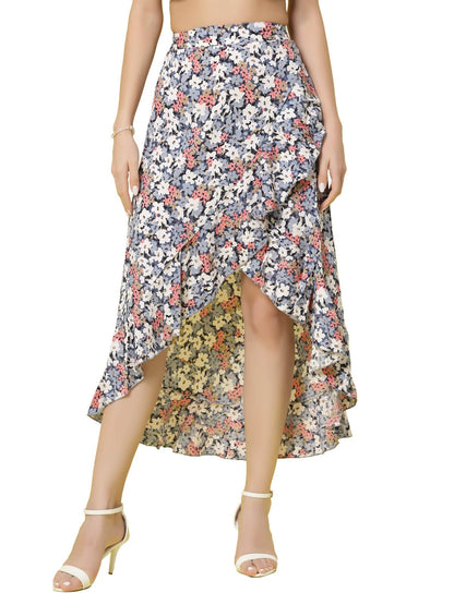 OOMPH! Long Skirts for Women Blue - msk060