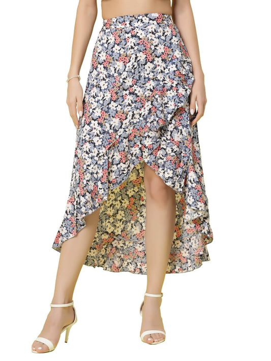 OOMPH! Long Skirts for Women Blue - msk060