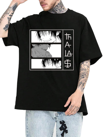 Thalasi Akira Japanese Anime Oversized T Shirts For Men - Round Neck,Half Sleeve,Oversized Loose Baggy Tshirt For Men & Trending