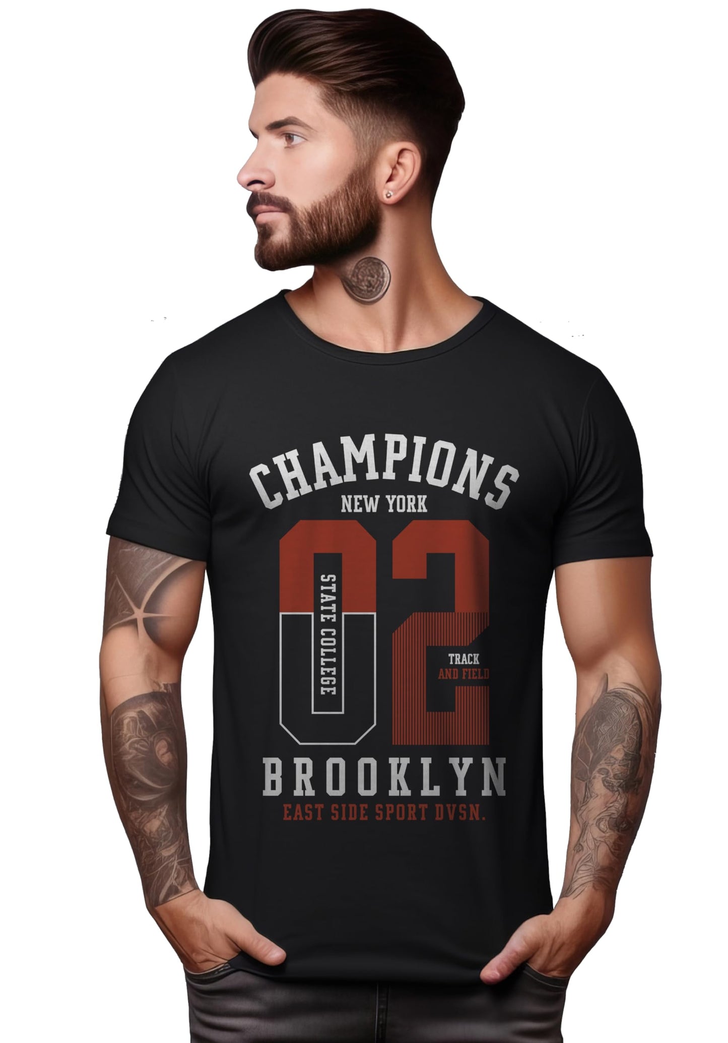 Peppyzone Mens Regular Fit T-Shirt (PZ-Number-9910_Black5