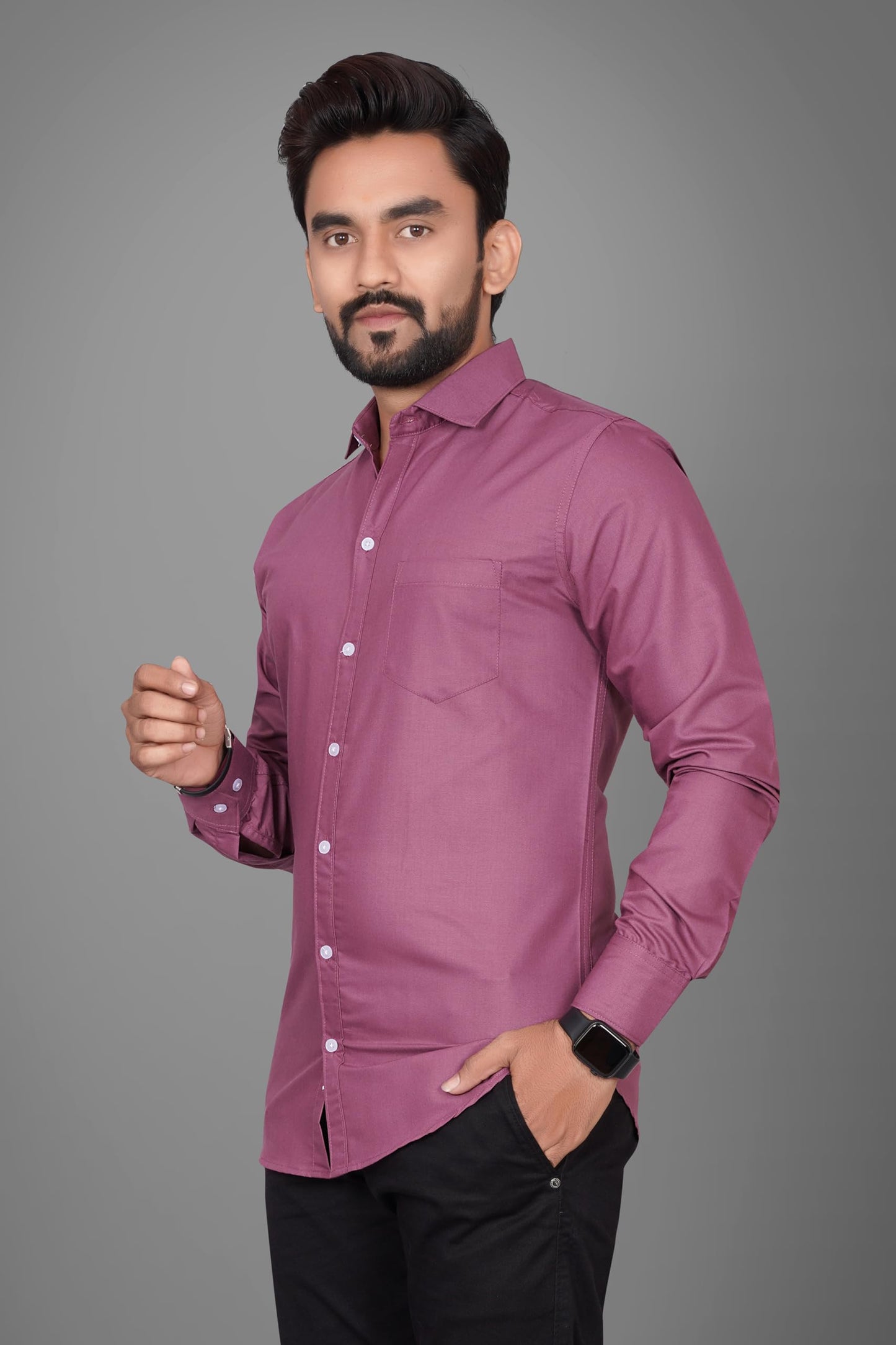Besix Full Sleeve Purple Formal Shirt For Men Cotton Regular Fit Casual - Pure Premium Branded Shirts For Men Formal Stylish Sli