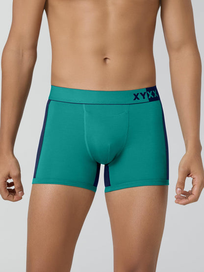 XYXX Mens Underwear Dualist IntelliSoft Antimicrobial Micro Modal Trunk Pack of 2 (Navigate & Black Iris;Brilliant Blue & Black