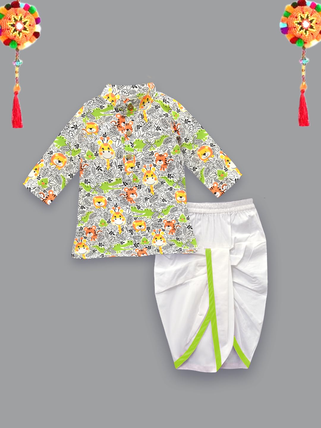 A.T.U.N. (ALL THINGS UBER NICE) Jungle Print Kurta & Dhoti Set