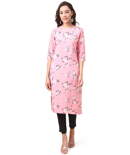 Yashika Women's Crepe Floral Regular Kurti