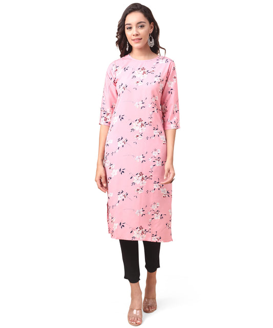 Yashika Women's Crepe Floral Regular Kurti