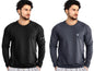 Noble Monk MenS Regular Fit T Shirt (Combo Pack Of 2) |Full Sleeves |Round Neck |Casual Tshirt For Men