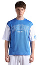 Hubberholme Men Printed Oversized Round Neck Half Sleeve Tshirts 129 Blue