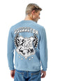 Bewakoof Official Harry Potter Merchandise Mens Graphic Printed Regular Fit Full Sleeve Round Neck Fleece Sweatshirt_629670_Blu