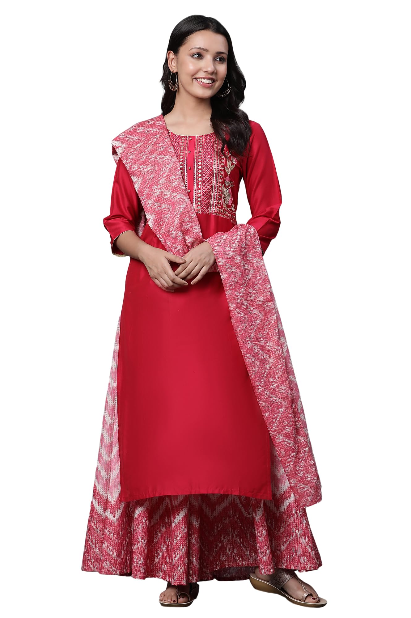 Jazzy Pink Printed Voile Dupatta