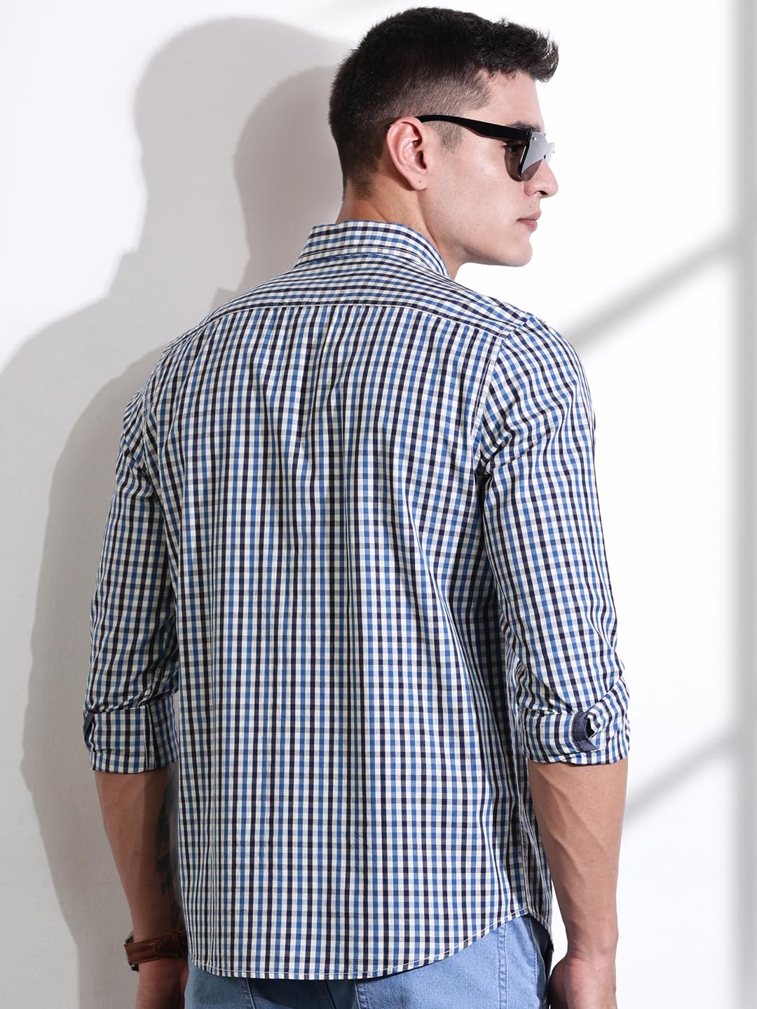 Thomas Scott Mens | Checks Printed | Long Sleeve | Regular Fit | 100% Cotton | Casual & Semi Formal | Shirt for Men (Available