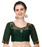 Pujia Mills WomenS Indian Ethnic Wear Designer Gold Zari Embroidery With Sequence Work V Neck Sleeveless Readymade Back Side Wo