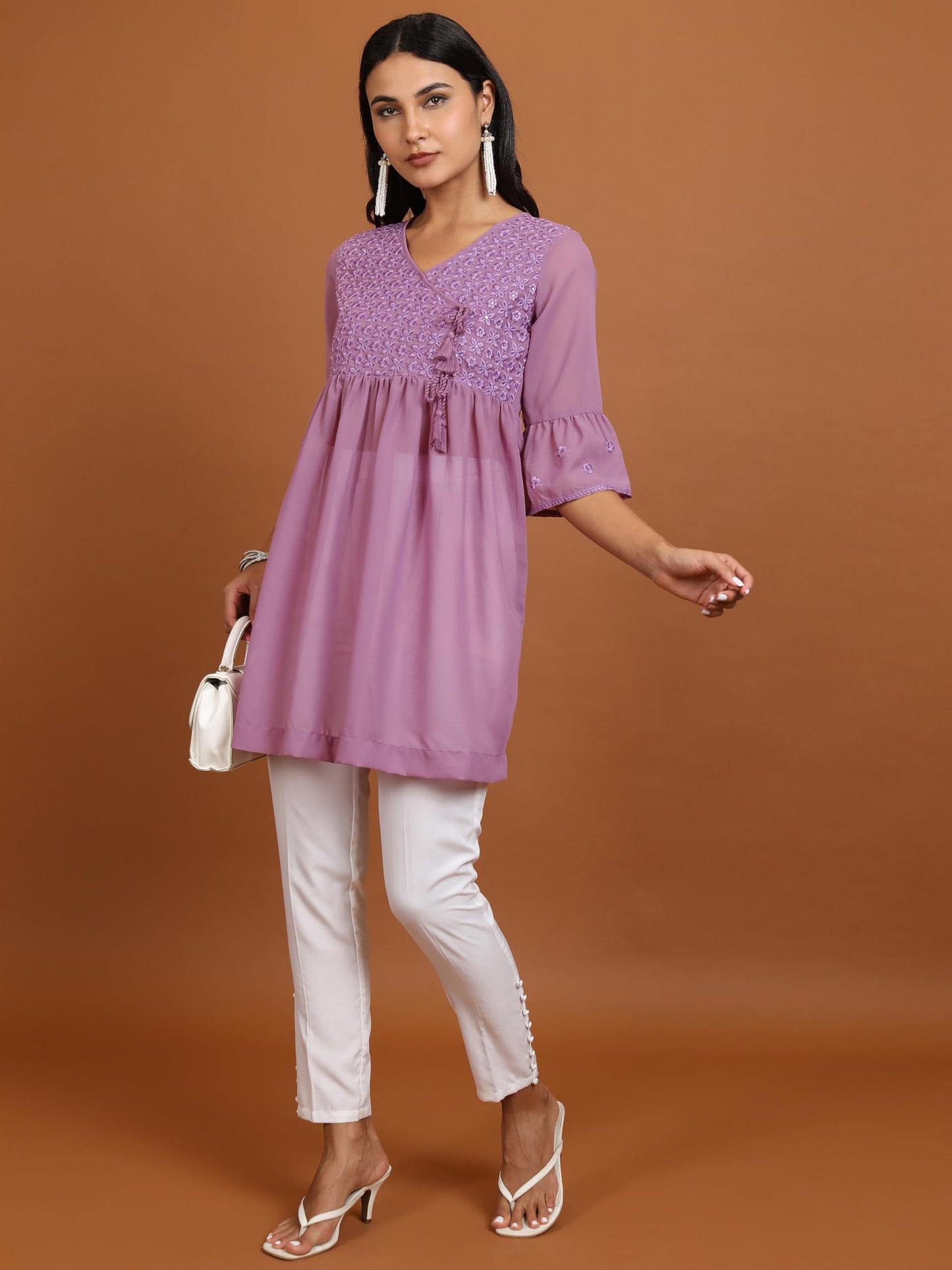 Ketch Women 3/4 Sleeve Regular Fit Tunic KHTN000013 Mauve 2XL