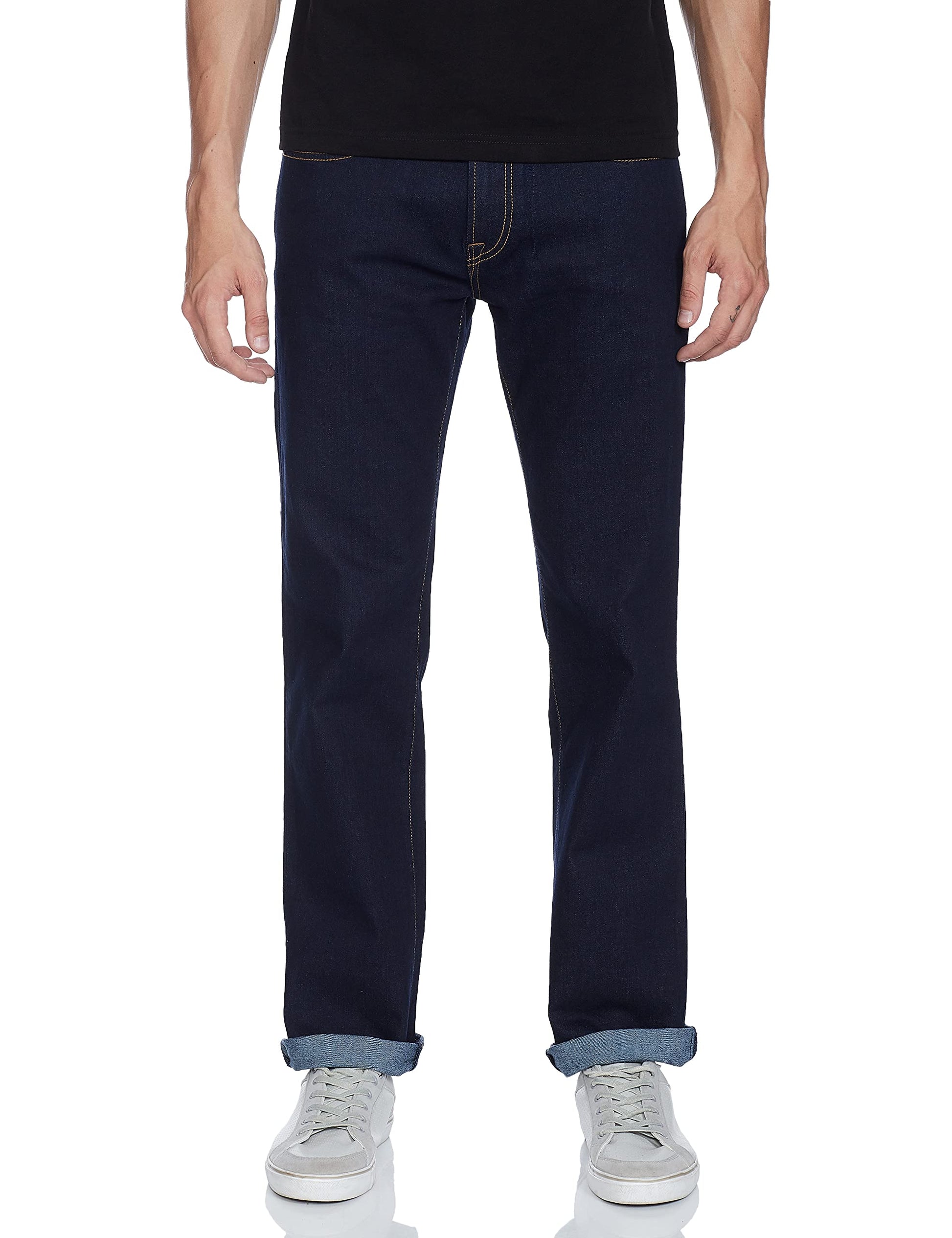 Pepe Jeans Men Relaxed Fit Cotton Jeans (Pm203950V062_New Dark Rinse_34_Blue_34)