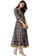 Libas WomenS Chanderi Anarkali Standard Length Kurta (4799_Blue