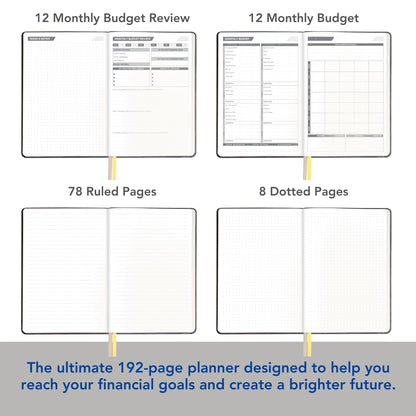 DOODLE 2024 A5 Vegan Leather Hard Bound Productivity Planner Kit|288 Pages|12 Undated Monthly Planners|Note Pages & 200+ Sticker