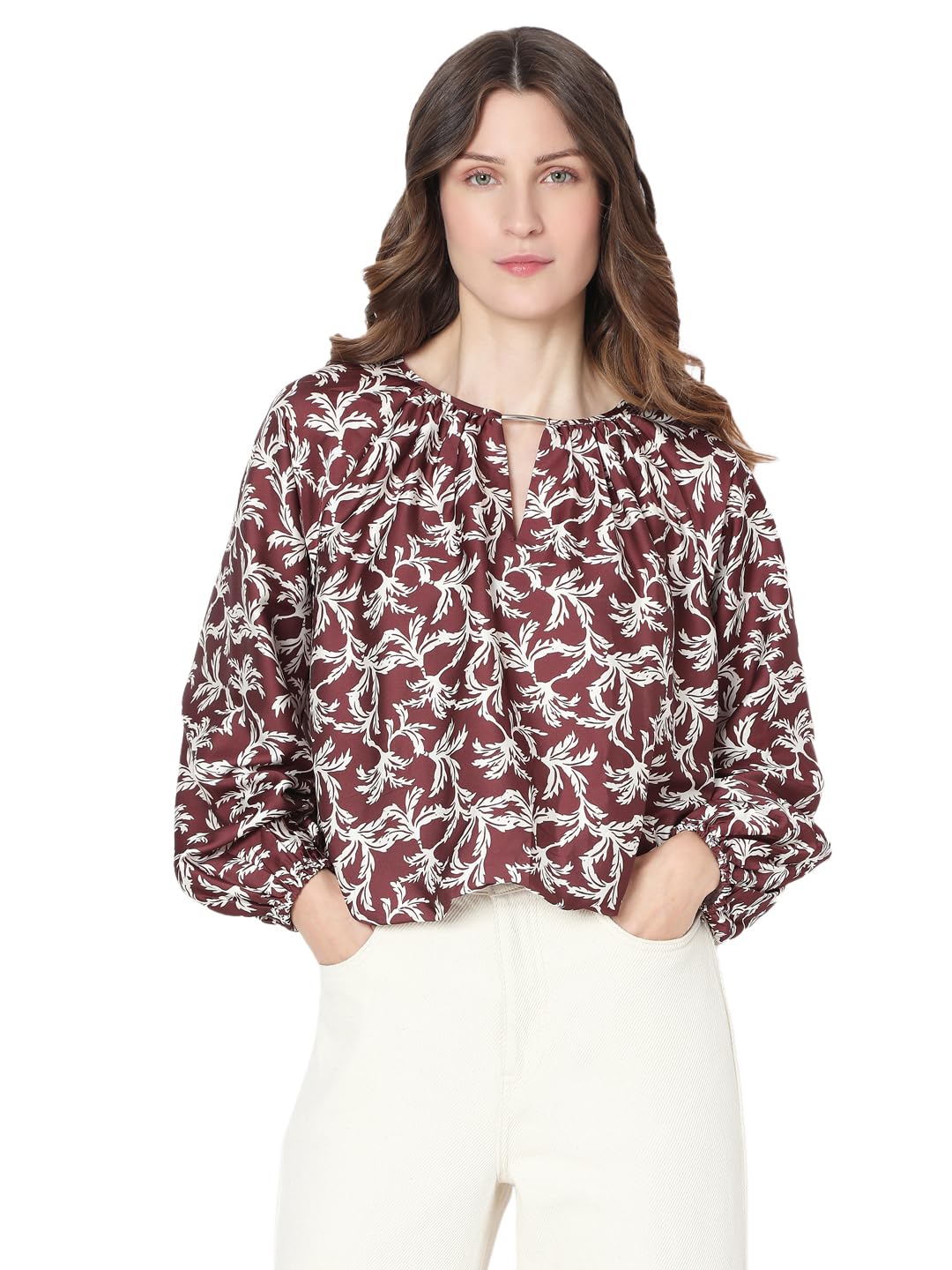 Vero Moda WomenS Relaxed Fit Brown Top