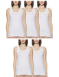 Rupa Softline Solid Regular Fit Women Super Combed Cotton Long Camisole, Under-Shirt,Stretchable and Body-Hugging, White,Pack of
