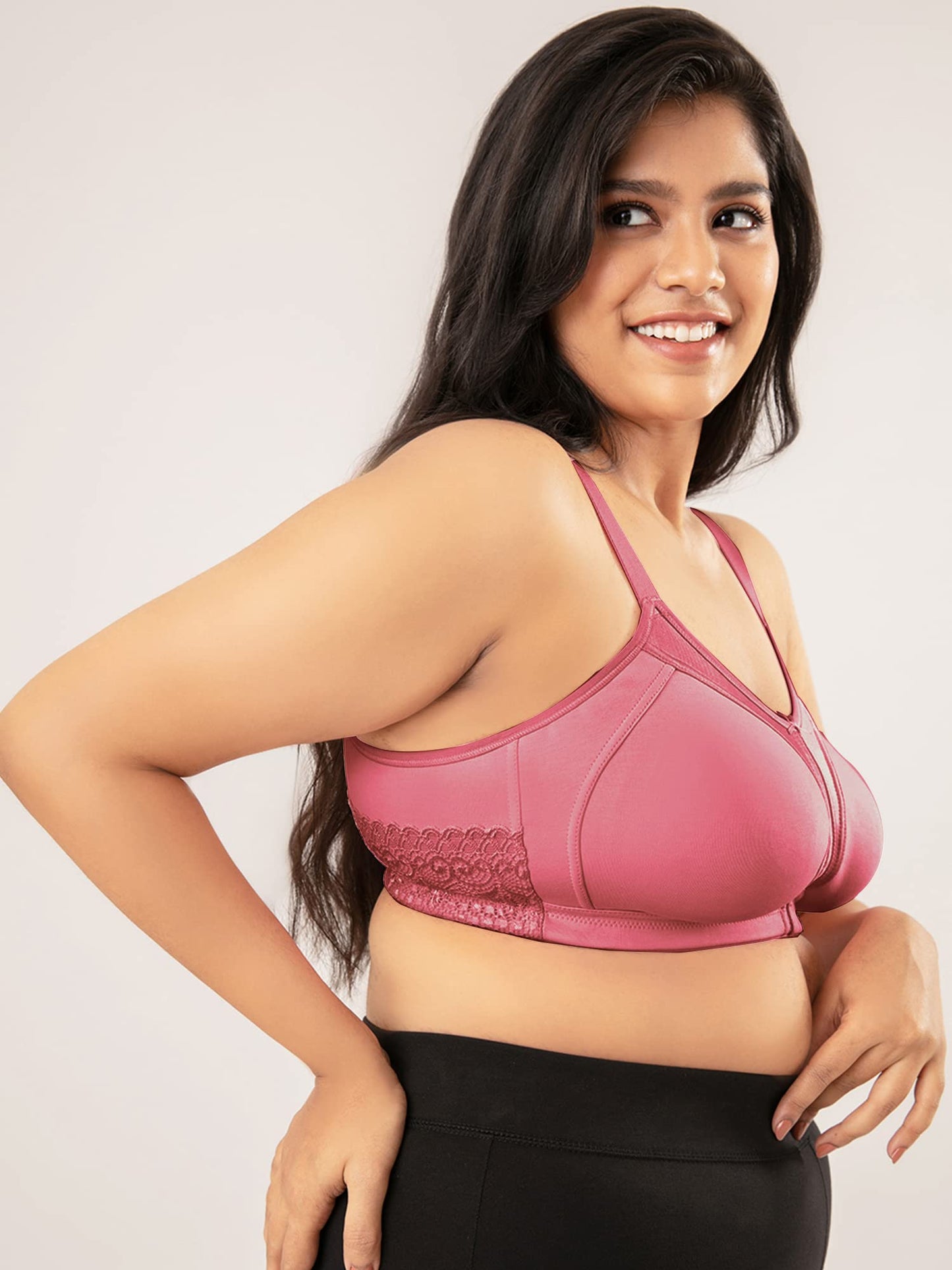 Nykd (Nyb101) Cotton Non Padded & Non Wired Everyday Bra For Women | M-Frame Structure For Bounce Control With Full Coverage & S