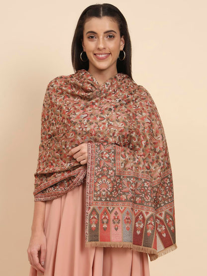 Pashmoda Women Dastaan Woven Design Jamawar Shawl (Size 101X203 CM)
