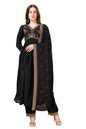 Pratham Blue WomenS Silk Embroidered Anarkali Kurta Palazzos With Dupatta |Kurta Sets For Women |Women Kurta |Women Embroidered