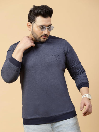 Rigo Cotton Plus Size T-Shirts for Men | Full Sleeves Plus Size T-Shirt for Boys | Printed, Round Neck T-Shirt for Men | Casual