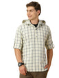 Thomas Scott 100% Cotton Checkred Hodiee Half Placket Shirts for Mens