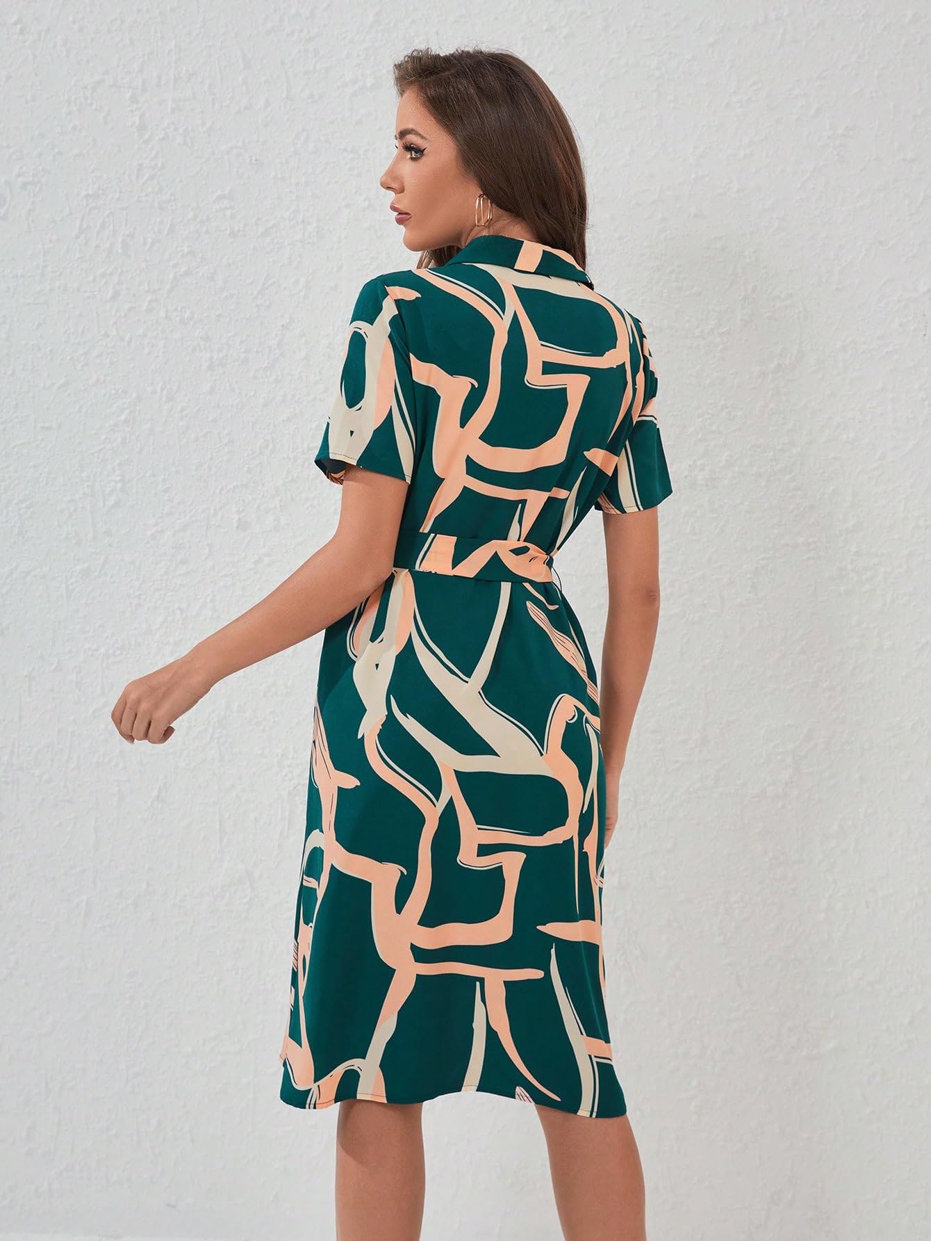 Shasmi WomenS & GirlS Dress For Women L One Piece Dress For Women L Beach Dress For Women, Solid Printed Tie Front Collared V