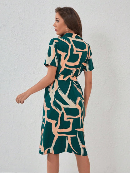 Shasmi WomenS & GirlS Dress For Women L One Piece Dress For Women L Beach Dress For Women, Solid Printed Tie Front Collared V