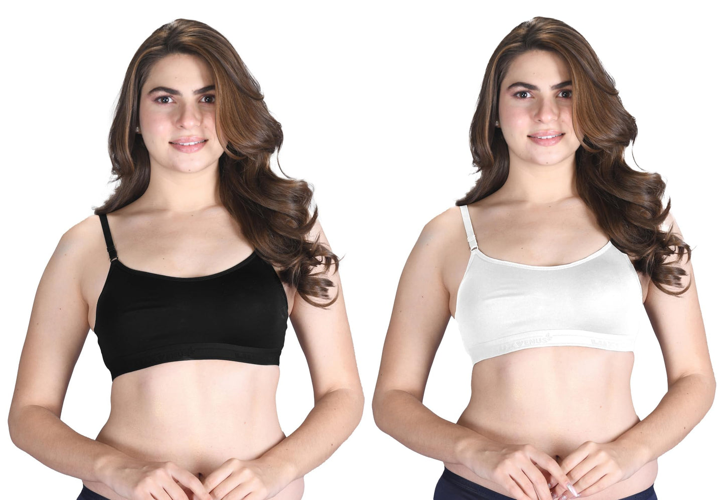 Venus Wire Free Slip On Moulded Sports Bra With Adjustable Strap