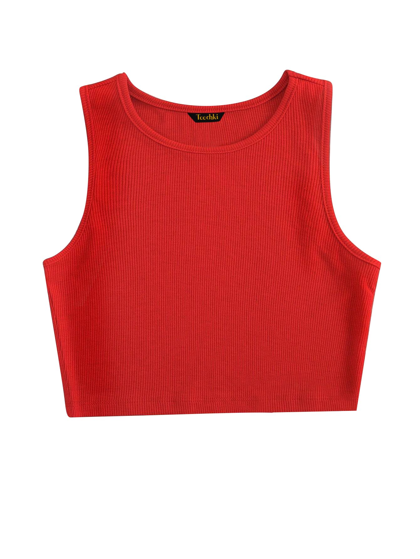 Toochki Tops for Woman | Spandex Top | Crop | Short | Western | for Jeans | Sleeveless | Stretchable | Red