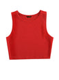 Toochki Tops for Woman | Spandex Top | Crop | Short | Western | for Jeans | Sleeveless | Stretchable | Red