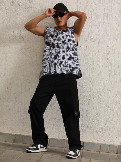 Hubberholme Men Black Cotton Loose Fit Mid-Rise Trousers