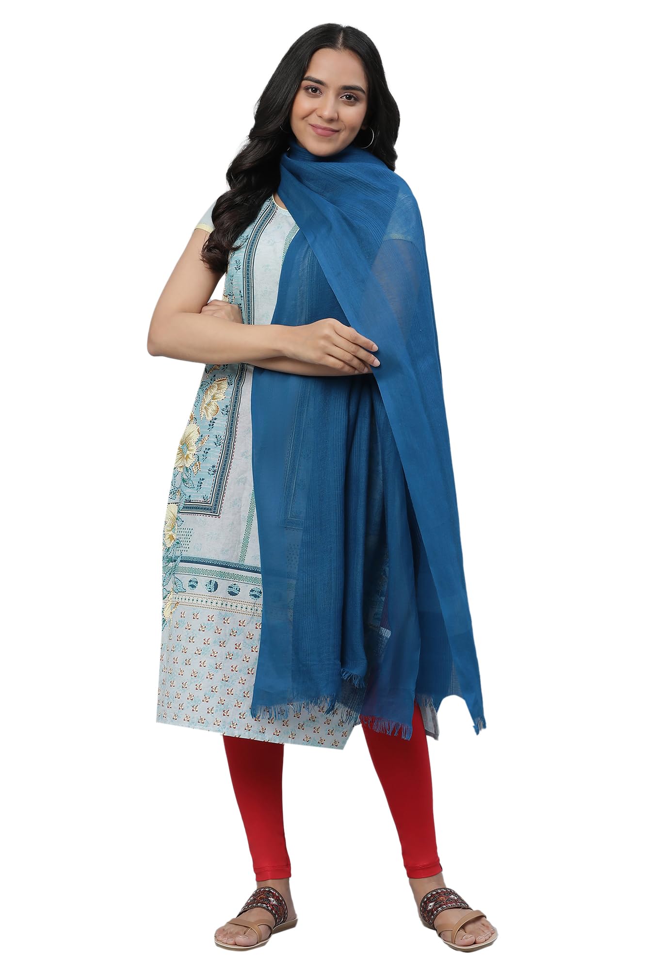 Aurelia Blue Solid South Cotton Dupatta (Size: Freesize)-23Fea80006-703973