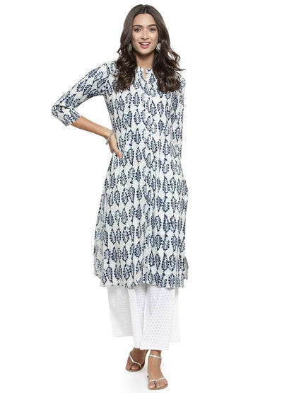 GoSriKi Women's Cotton Printed Straight Kurta