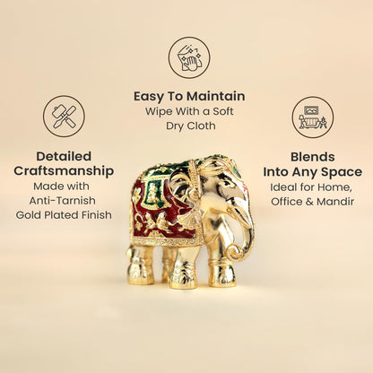 Astrotalk Shri Swarna Gajraj Idol | Vastu Elephant Idol for Strength, Wisdom & Financial Stability | Aesthetic Home Decor for Living Room & Office | Good Luck Gift for Man & Woman