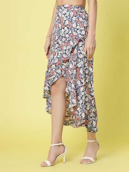 OOMPH! Long Skirts for Women Blue - msk060