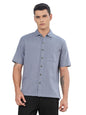 Thomas Scott Mens | Stripes | Seer Sucker Fabric | Spread Collar | Half Sleeve | Casual | Shirts for Men Mid Blue