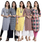 Pinkmint Crepe Printed Kurti For Womens College Wear Kurti Festival Wear Kurti For Women (Pack Of 5)
